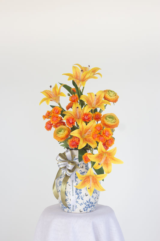 Orange Blossom Artificial Floral Arrangement